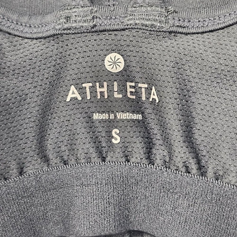 Athleta Racerback Strappy Tank Top Womens Size Small Black Shelf Bra Athletic - Picture 8 of 13